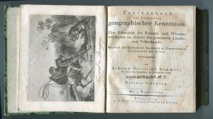 Sommer, Johann Gottfried (Hrsg.). Taschenbuch zur Verbreitung geographischer Kenntnisse. Dritter Jahrgang.