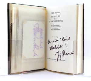 Demus, Jörg. Abenteuer der Interpretation. + AUTOGRAPHEN -