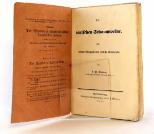 Bronner, J. Ph. Die teutschen Schaumweine. Für teutsche Weinzucht und teutsche Weintrinker.