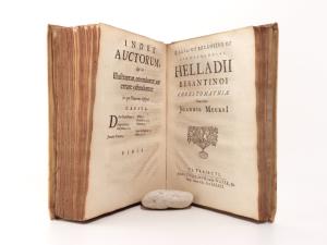 Meurs, Johannes (Joannis Meursi). De Regno Laconico libri II. de Piraeeo liber singularis. Et in Helladii Chrestomathiam Animadversiones. Omnia nunc primum prodeunt.