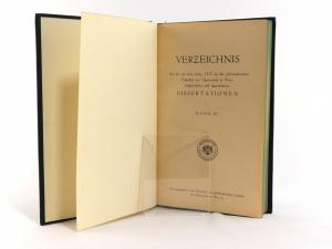 Philosophisches Dekanat in Wien (Hrsg.). Dissertations-Verzeichnis der Philos. Fakultät der Universität in Wien Band 3.