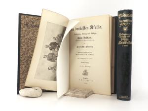 Stanley, Henry M. Im dunkelsten Afrika. Aufsuchung, Rettung und Rückzug Emin Pascha's, Gouverneurs der Aequatorialprovinz. Erster und Zweiter Band.