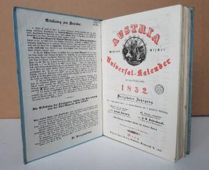 Salomon, Joseph (Bearb.). Austria oder Österreichischer Universal-Kalender für das Schaltjahr 1852. Dreizehnter Jahrgang.