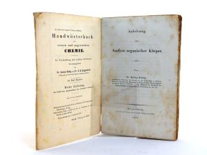 Liebig, Justus. Anleitung zur Analyse organischer Körper. + BEILAGE -