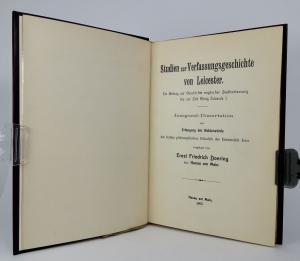 Doering, Ernst Friedrich. Studien zur Verfassungsgeschichte von Leicester. - WIDMUNGSEXEMPLAR -