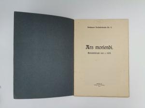 Clemen, Otto (Bearb.). Ars moriendi. Holztafeldruck von c. 1470.