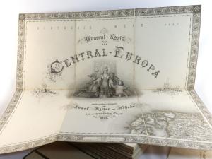 Scheda, Josef (Ritter von). 1.: General-Karte des Oesterreichischen Kaiserstaates mit einem grossen Theile der angrenzenden Länder. Seiner Kaiserl. Königl. Apostolischen Majestät Franz Josef dem Er...