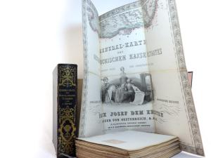 Scheda, Josef (Ritter von). 1.: General-Karte des Oesterreichischen Kaiserstaates mit einem grossen Theile der angrenzenden Länder. Seiner Kaiserl. Königl. Apostolischen Majestät Franz Josef dem Er...