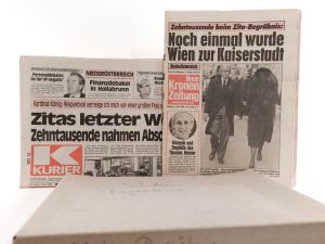 Zita von Bourbon-Parma. Memorabilien: Eugen Baron d´Albon. Prinzessin Zita. Wien, Gerlach & Wiedling, 1911, 8°, 75 S., 1 Bl., mit zahlreichen Abbildungen, Original-Broschur mit Fadenheftung und gep...