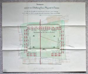 Kirchenparade gefeiert zur Erhaltung Seiner Majestät des Kaisers von den unter dem Oberbefehle des Commandirenden Generalen Grafen Radetzky auf der Haide von Medole vereinigten kaiserlich-österreich...