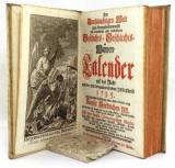 Der Durchlauchtigen Welt zum dreyzehndenmal neu vermehrter und verbesserter Geschichts- Geschlechts- und Wappen-Kalender auf das Jahr nach der Heil bringenden Geburt Jesu Christi 1735. nebst historisc...