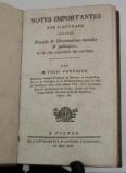 Fontaine, l'Abbé. Notes Importantes sur L'Ouvrage Intitulé Pensées & Observations morales & politiques, Par M. l'Abbé Sabatier de Castres.