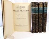 Delteil, Leo (Pub.). Annuaire des Ventes de Livres. Manuscrits - Reliures Armoriées. Guide du Bibliophile et du Libraire. 5 Bände: VII 1925-26; VIII 1926-27; Tous les Prix des Ventes IX 1927/28; X 1...