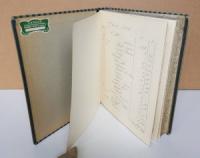 Schweickhöfer, Ri(chard) (Generaldir.). Wirtschaftsbuch vom 1. Juni 1936 - 26. Juni 1943. Beiliegend 1 Rg. d. Fa. Franz Schaumann, Fuhrwerks-, Wirtschafts- und Weingärtenbesitzer, Bad Vöslau v. 2. ...