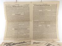 Neues Oesterreich. Organ der Demokratischen Einigung. 1. Jg., Folge 1 - 38 (20 und 23 fehlen), Dienstag 24. April 1945 bis Dienstag, 5. Juni 1945. Herausgeberschadt: Leopold Arzt, Ernst Czeija, Ing. F...