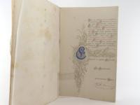 Kranner, Johann. Kalligraphisches Gesuch um Verleihung des Titels eines &quote;kaiserlichen und königlichen Hofsteinmetzmeister&quote;